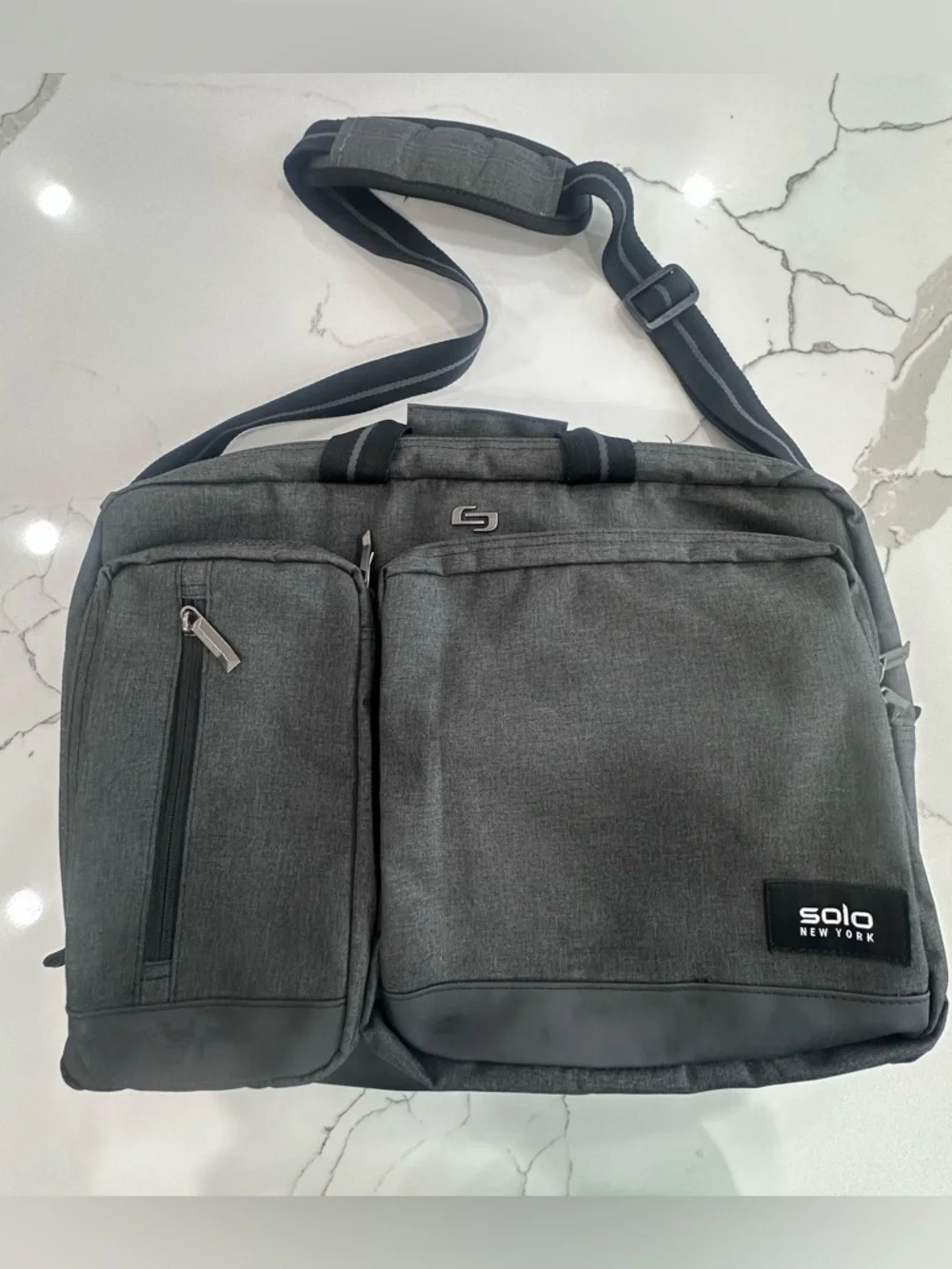 Solo New York Duane Hybrid Briefcase Backpack - Gray Holds 15.6” Laptop